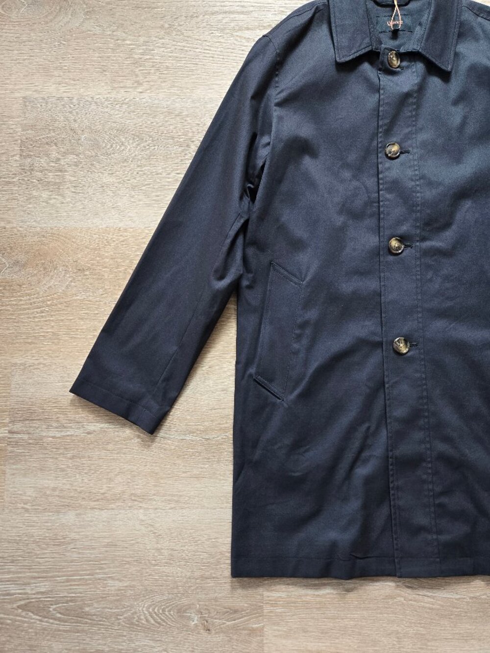 Quince Comfort Stretch Trench Coat Midnight Black Medium New With Tags No Belt - Picture 12 of 15